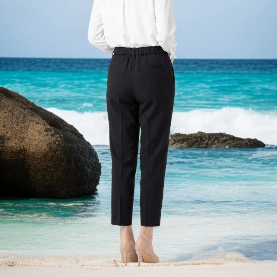 レディースハイウエスト美脚アンクル丈スラックス