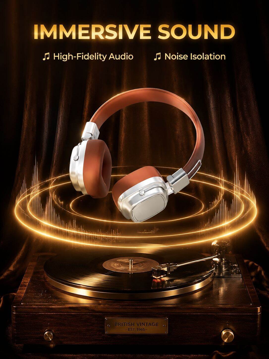 Retro Wireless Over-Ear Headphones