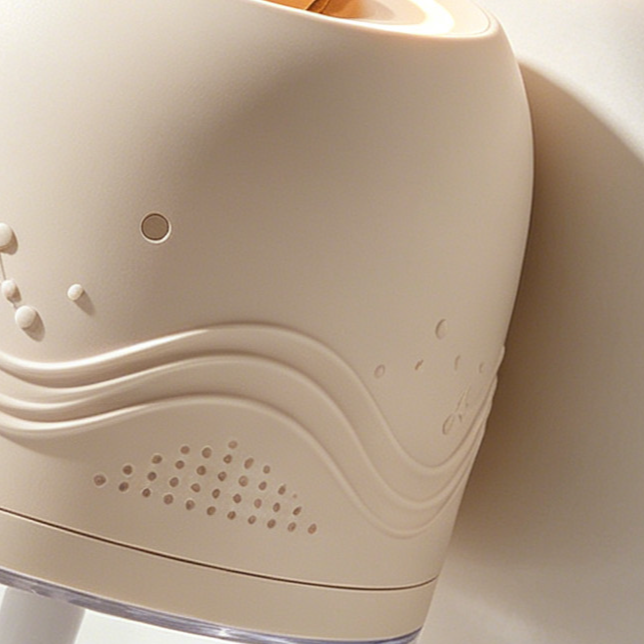 Ultra-quiet humidifier releasing mist in bedroom