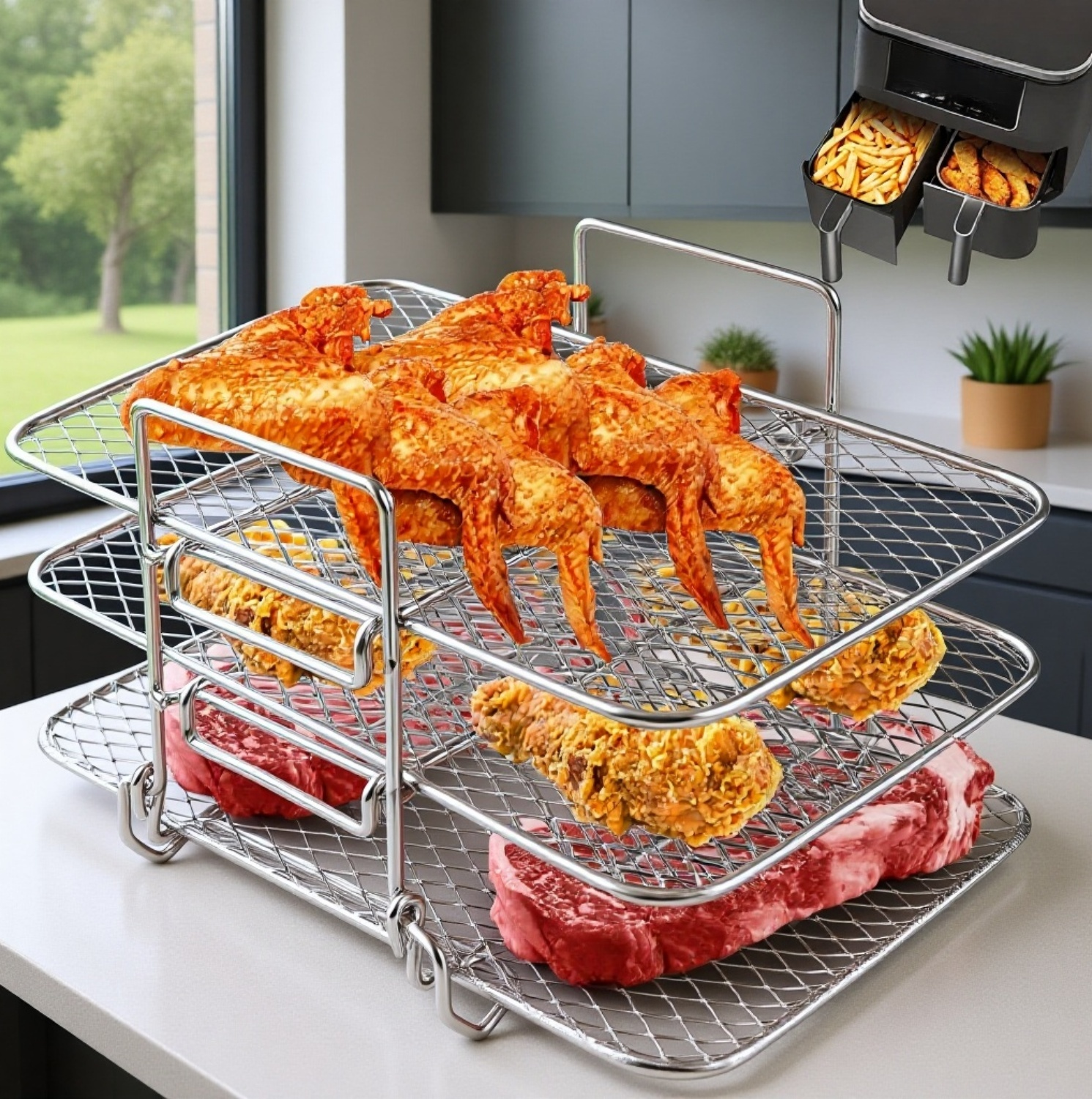 Thickened wire rack for air fryer
