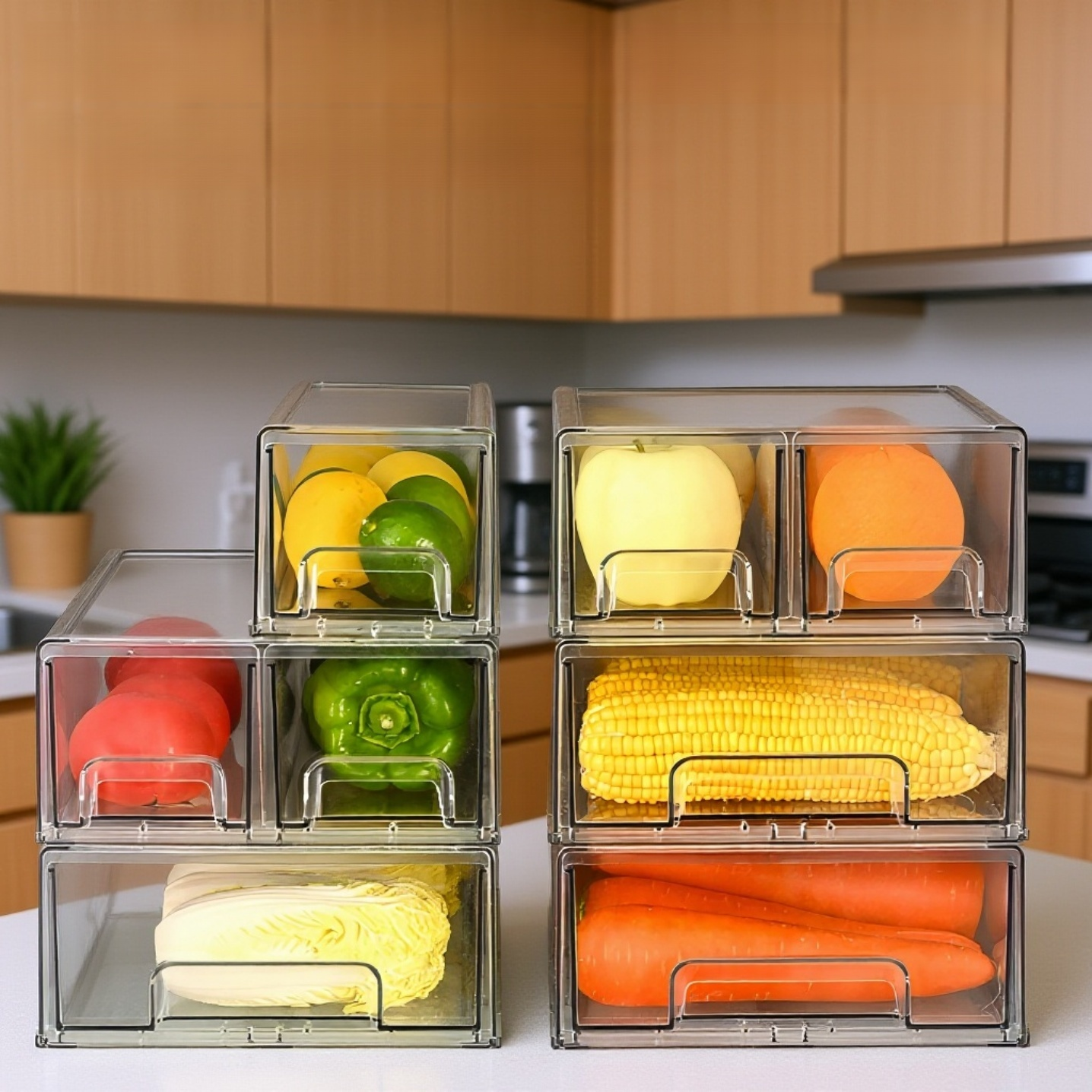 透明抽屜式廚房收納保鮮盒