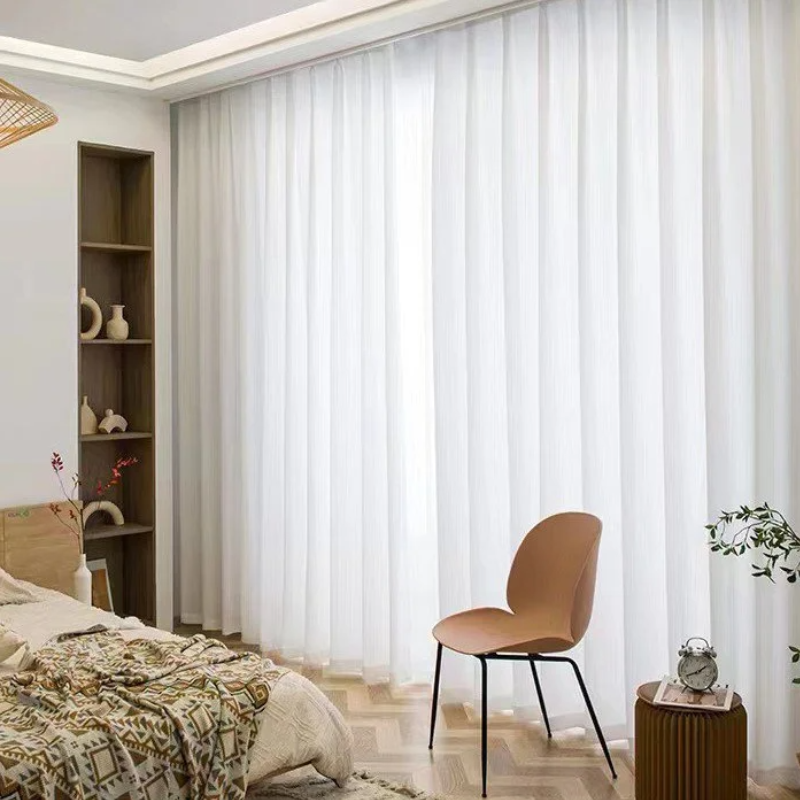 Dust-Free & Non-See-Through Hotel Style Pleated Chiffon Curtain