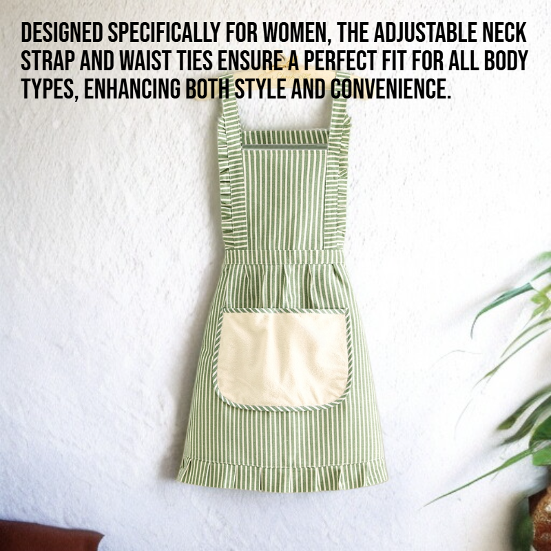 Kitchen household cotton and linen apron for women