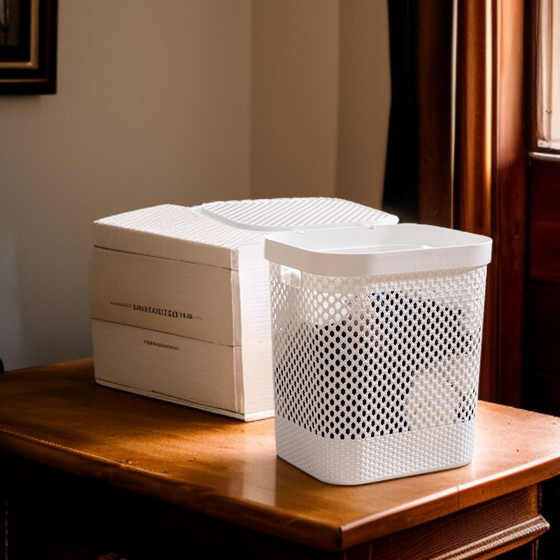 Koupelnový koš na špinavé prádlo z ratanu, úložný koš