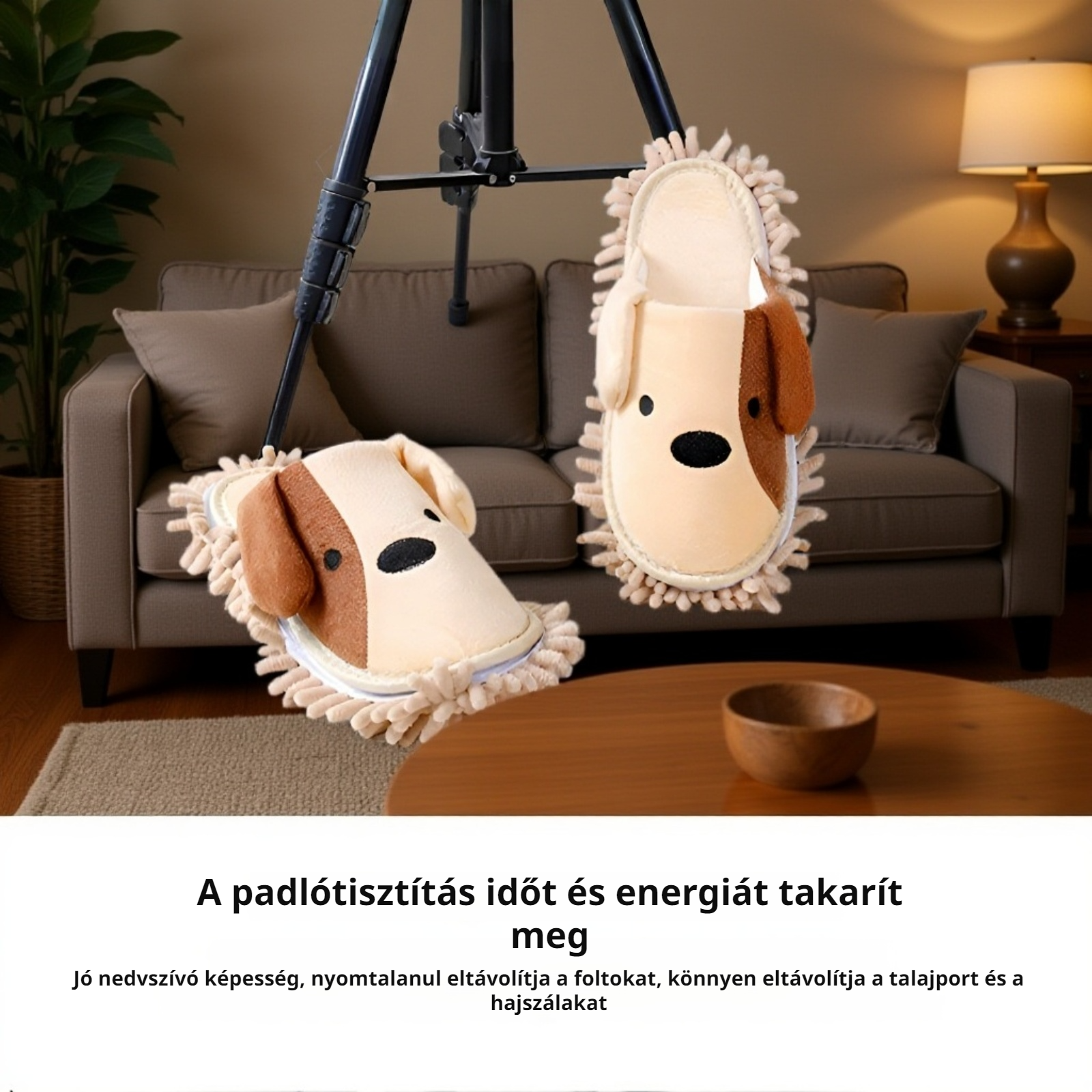 Stílusos, téli papucs otthoni takarításhoz