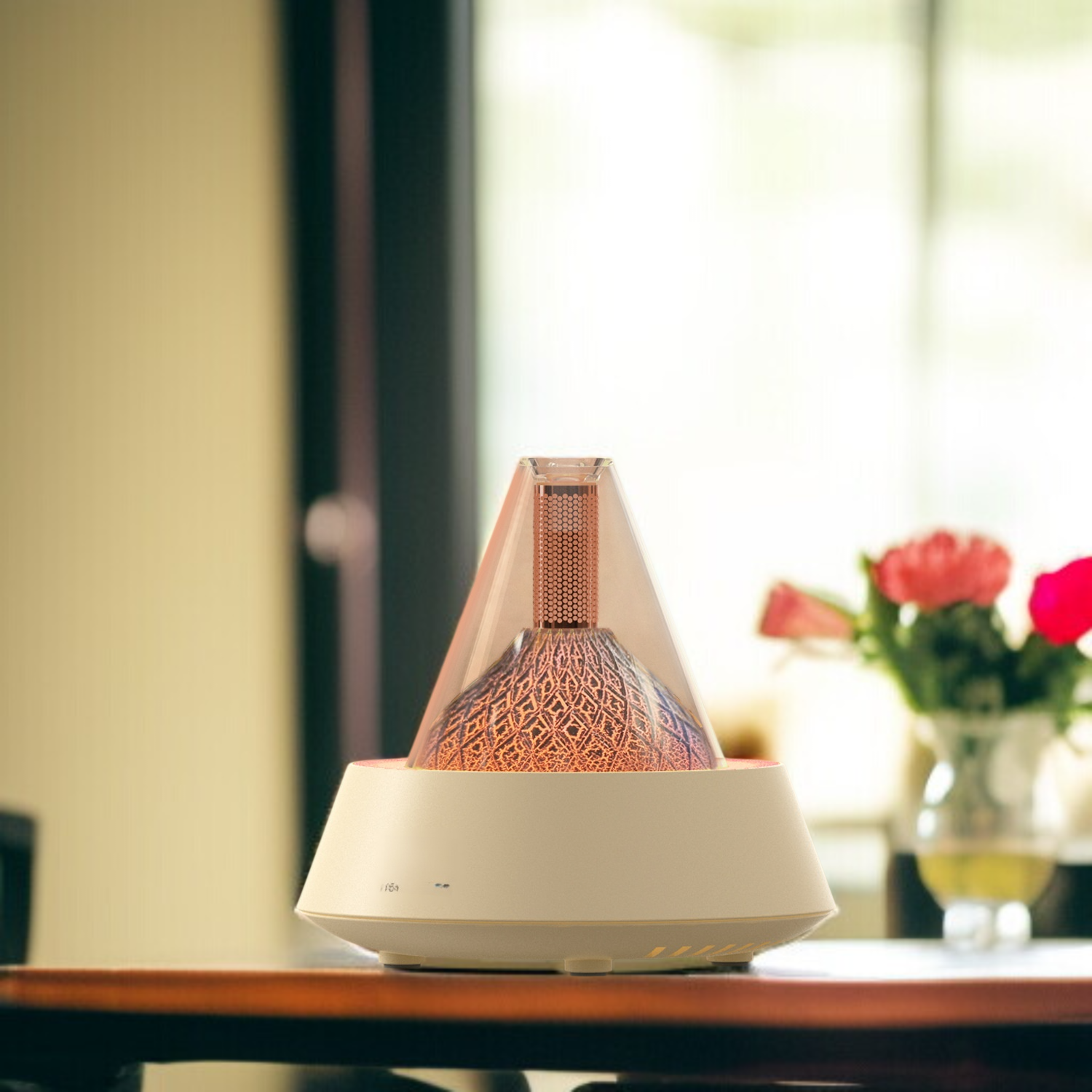 デスクトップ火山アロマセラピーマシンホームデスクトップミニクリエイティブアロマセラピーマシン雰囲気ナイトライト加湿器