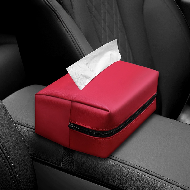 Car-mounted hanging tissue box
