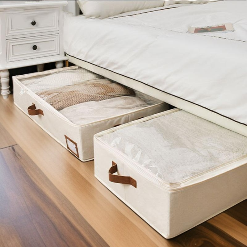 持ち手付きで持ち運びやすい収納バッグ