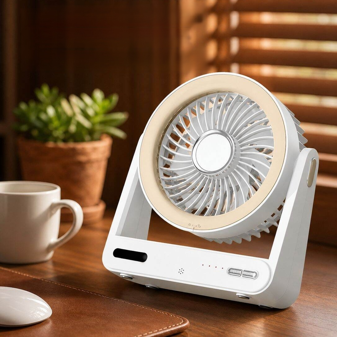Silent Desktop Fan, Smart Wall-Mountable Circulating Air Fan