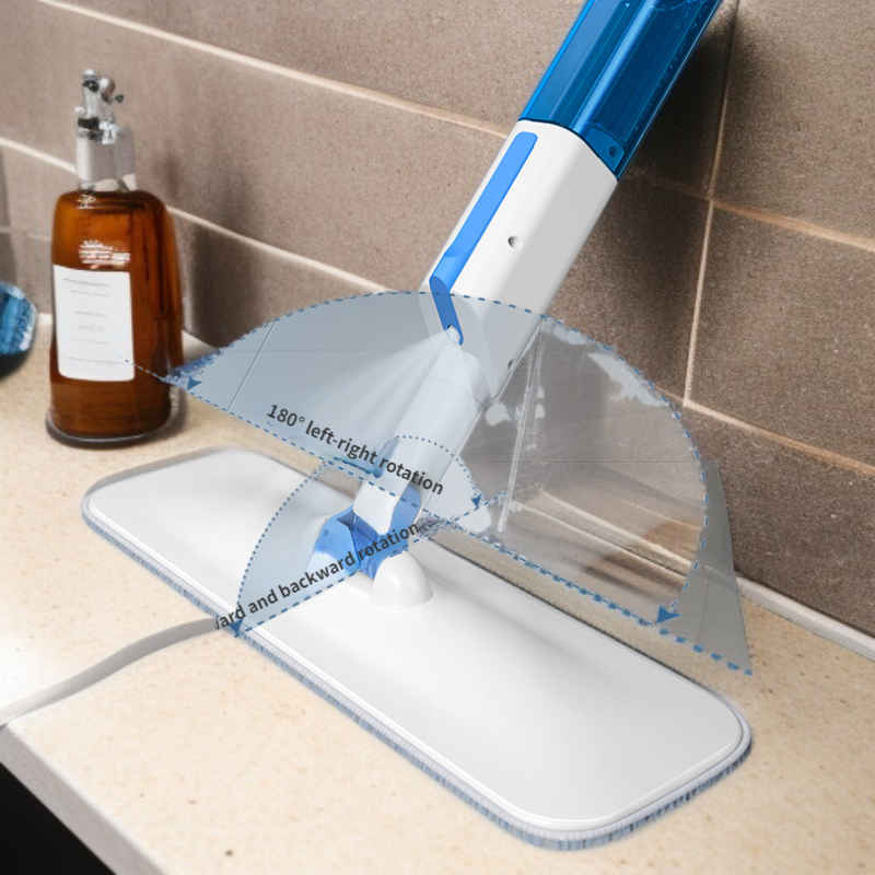 가정용 스프레이 걸레, 긴 손잡이 회전식 마이크로화이버 바닥 걸레