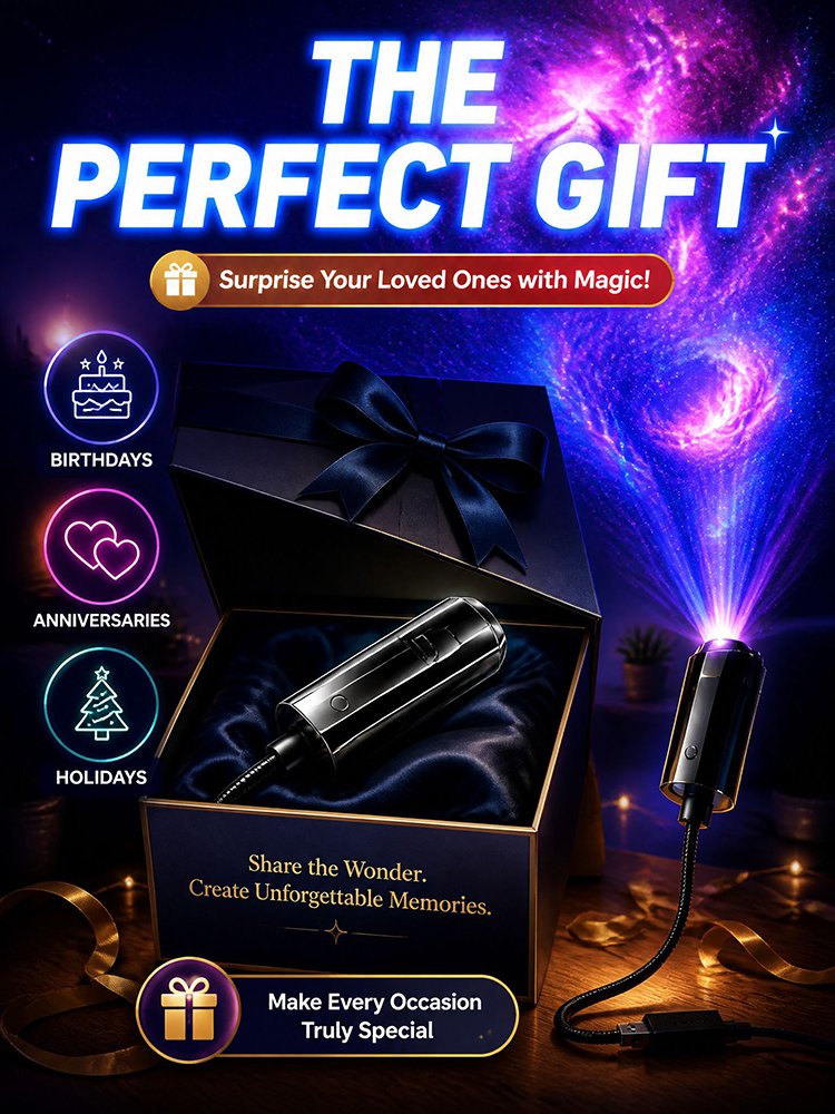 [Switch to a Starry Sky with a Single Click] Portable Starry Sky Projector