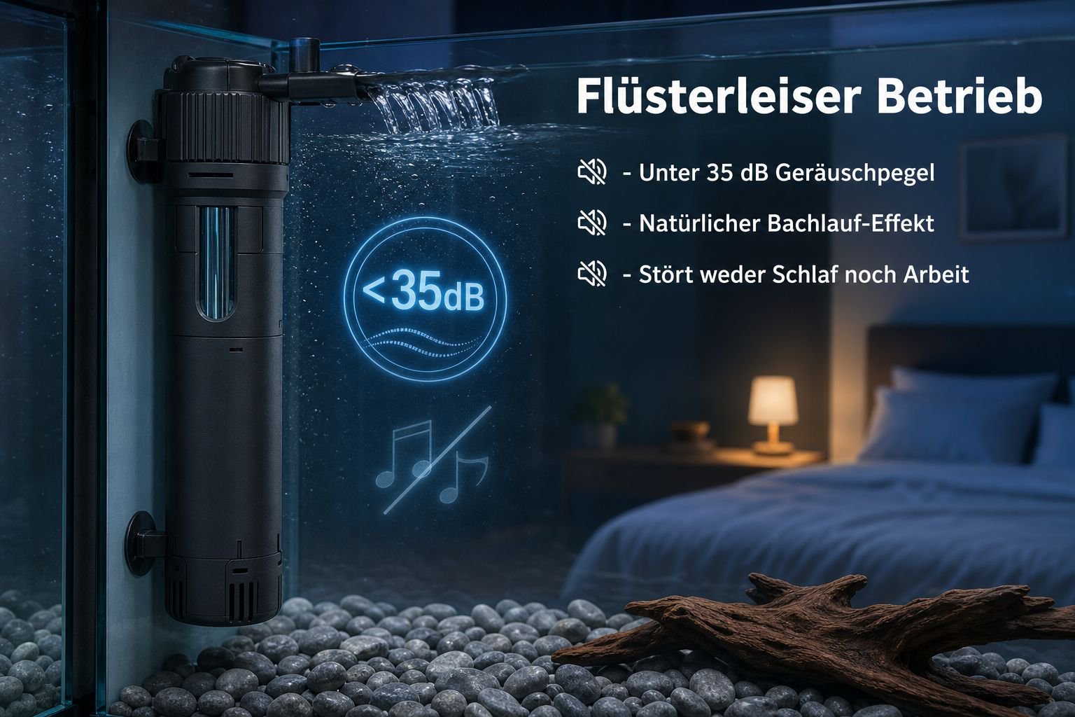 UV-Sterilisations-Aquariumfilterbox mit integriertem Filtervlies Aquariumfilter