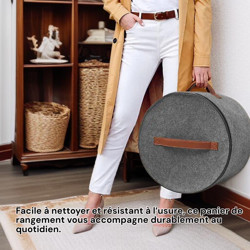 Panier de rangement en feutre stylé pour la maison