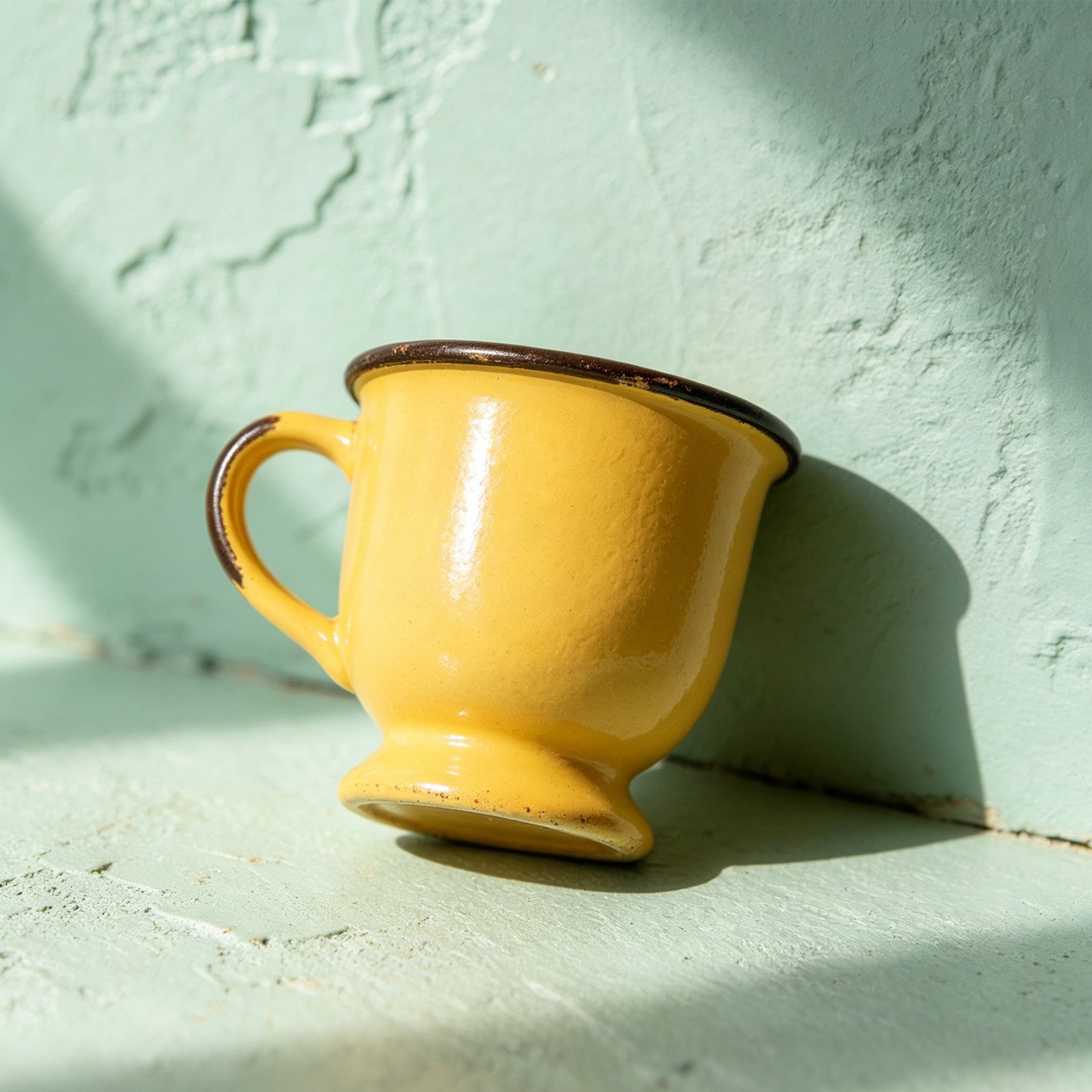 Vintage Enamel Mini Coffee Cups (Set of 2)