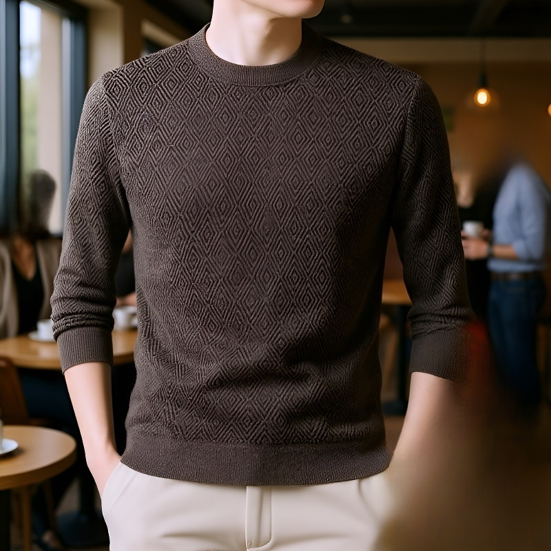 남자 추동 자카드 스웨터 남 기모 니트 레깅스 남자 니트 자카드 니트 레깅스