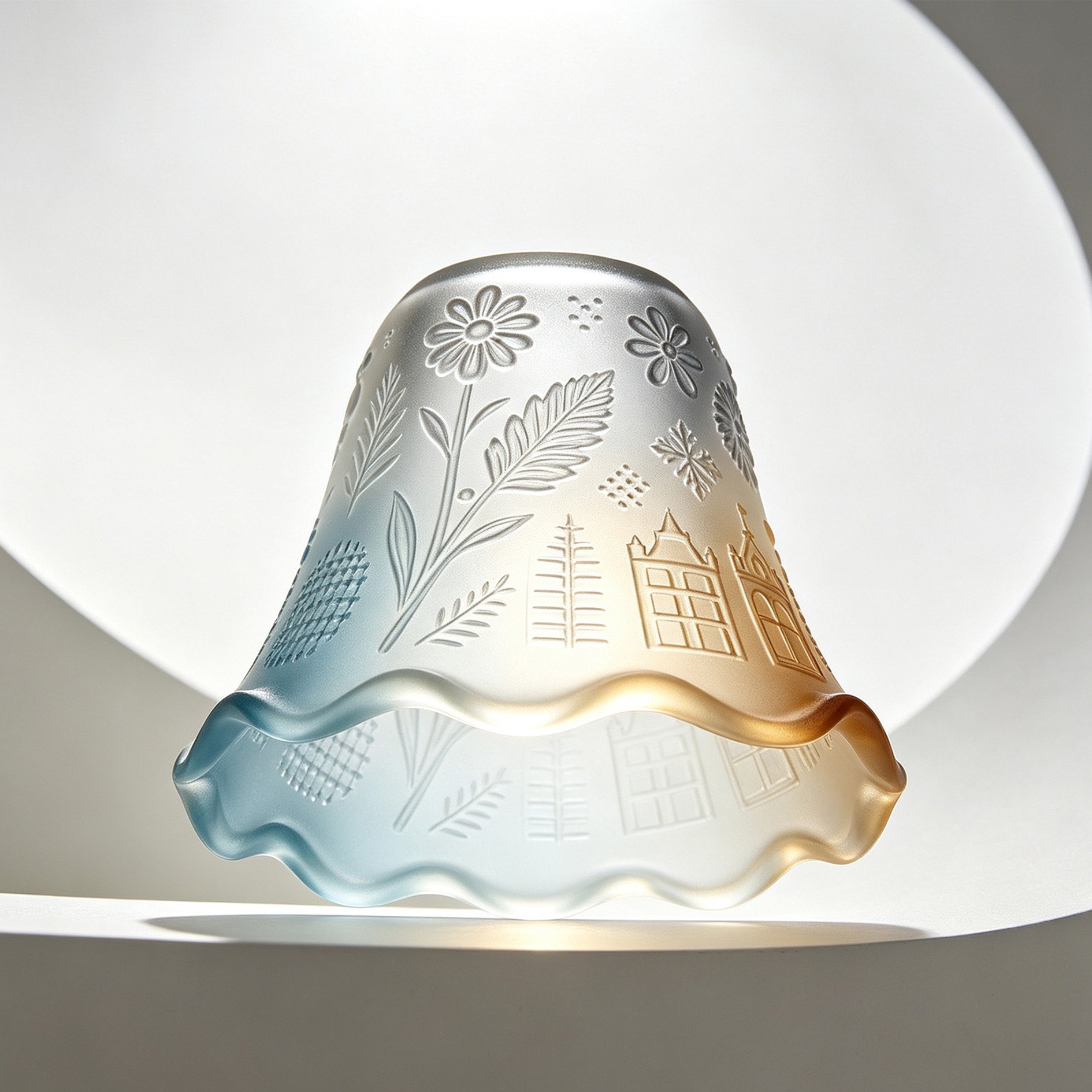 Lampenschirm aus mattiertem Glas für Wohnzimmer
