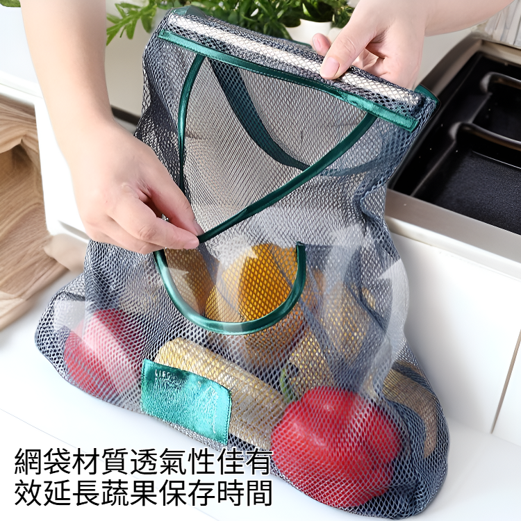 廚房壁掛水果蔬菜收納網袋懶角落洋蔥生薑蒜頭掛袋