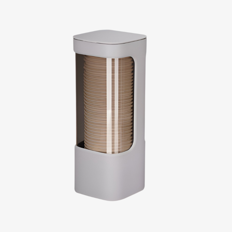 プラスチック使い捨て収納カップラックカップホルダー紙コップディスペンサー防塵ウォーターカップラック壁掛け式ダブルチューブ収納ラック