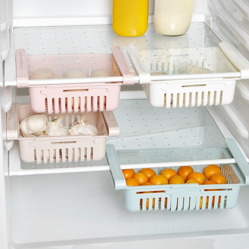 ตะกร้าเก็บของในครัวอเนกประสงค์แบบลิ้นชัก ระบายน้ำและเก็บของสด