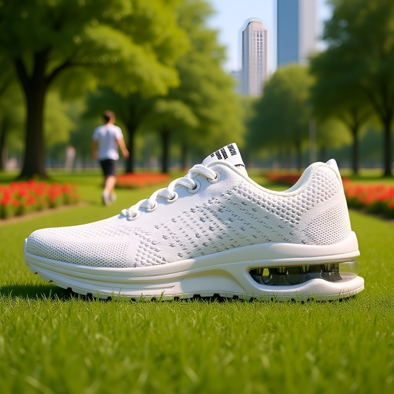 スポーティなデザインのランニングスニーカー