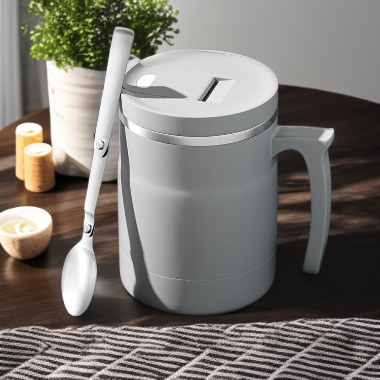 創意不鏽鋼咖啡杯保溫茶杯帶蓋辦公用水杯