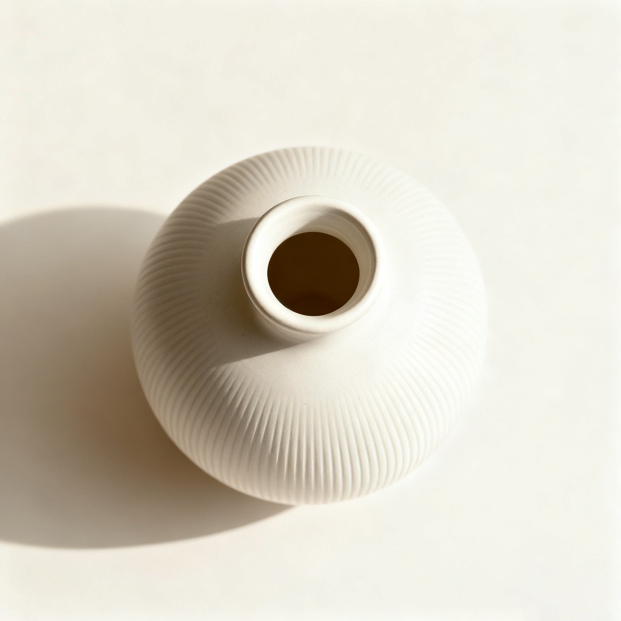 シンプルなセラミック花瓶の正面画像