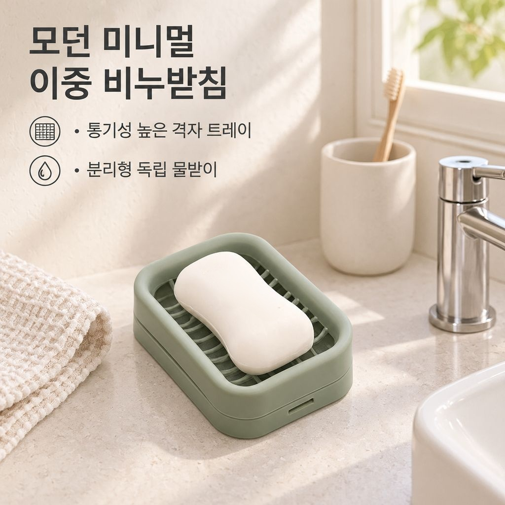 가정용 2단 격자 메쉬 물빠짐 비누받침대 비누 거치대 비누 케이스