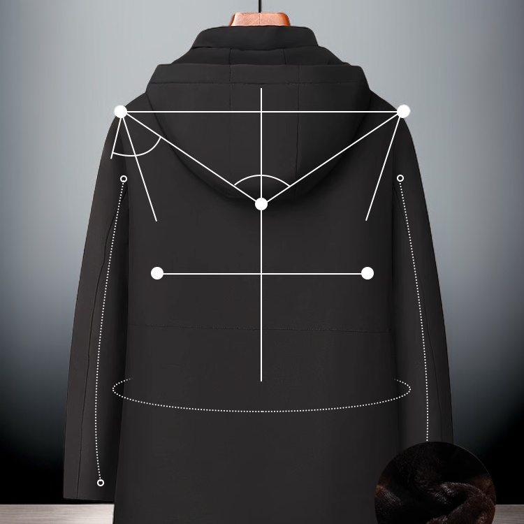 フリース裏地の厚手の冬用コート