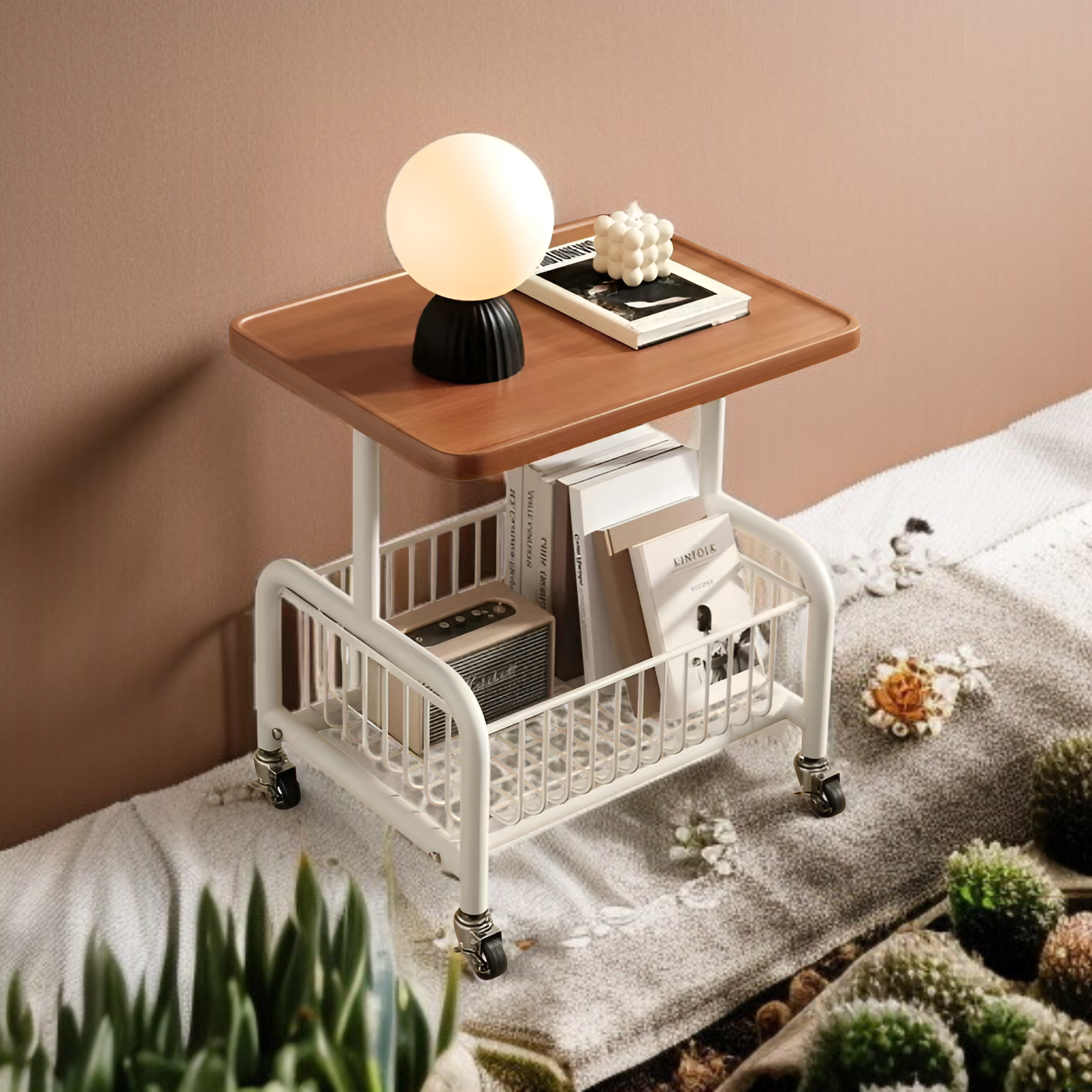 Home Multifunctional Schoolbag Trolley with Wheels Bookshelf