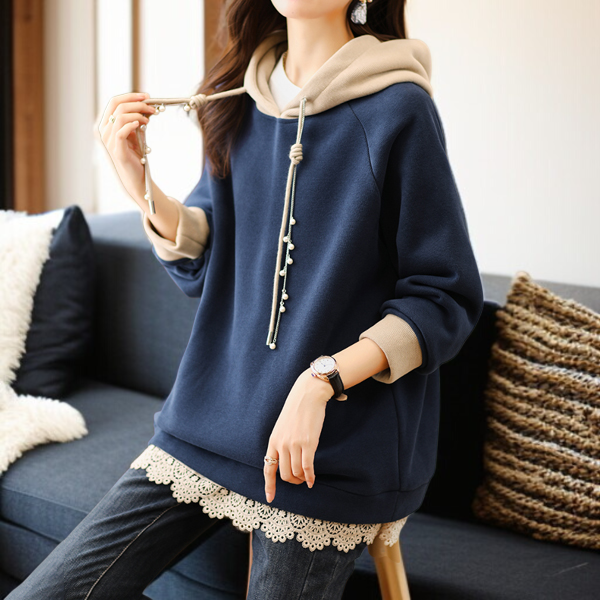 フード付きのパッド入りのセーターのジャケット緩い脂肪質の姉妹のセーターの女性大きいサイズの冬のセーター