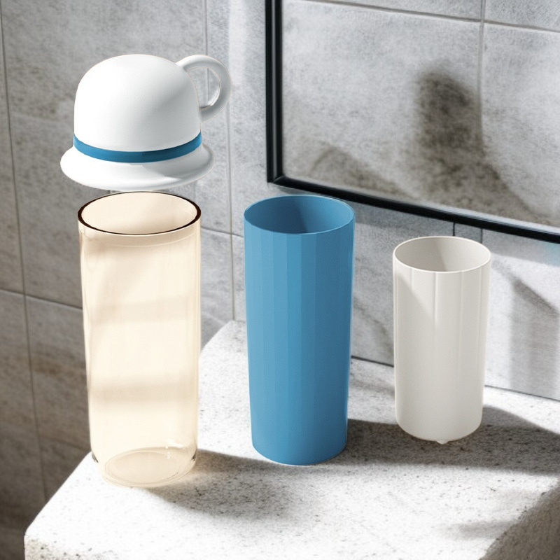  ชุดแก้วน้ำเดินทาง 3-in-1 / 4-in-1 สำหรับครอบครัว แบบพกพา แก้วแปรงฟันสำหรับเด็กและคู่รัก