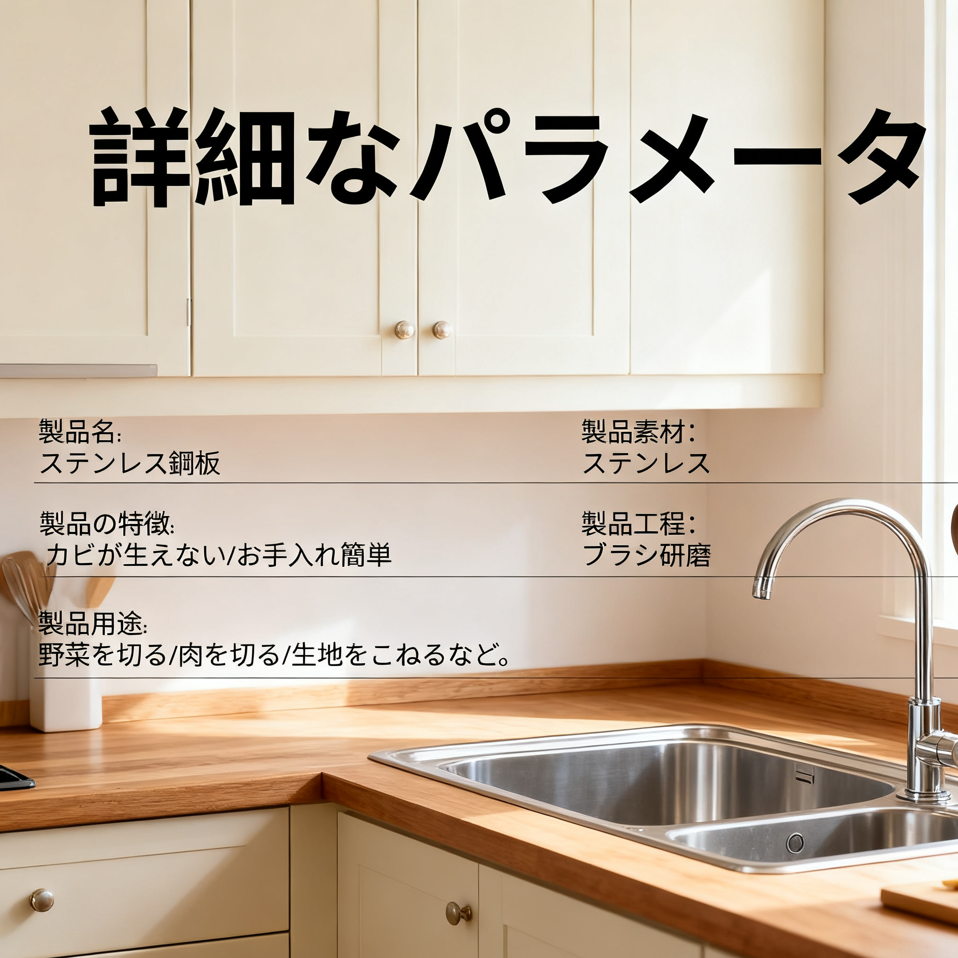 厚手ステンレス304防カビ抗菌まな板