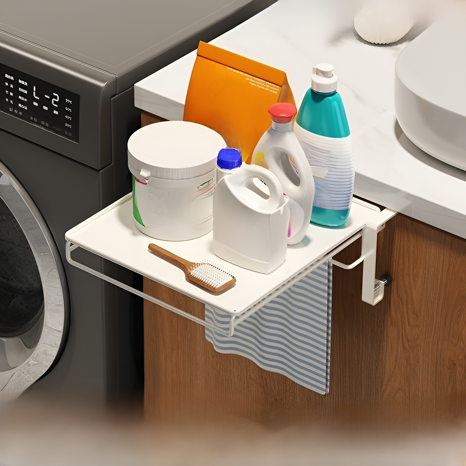 Estante de cocina con tablero plegable