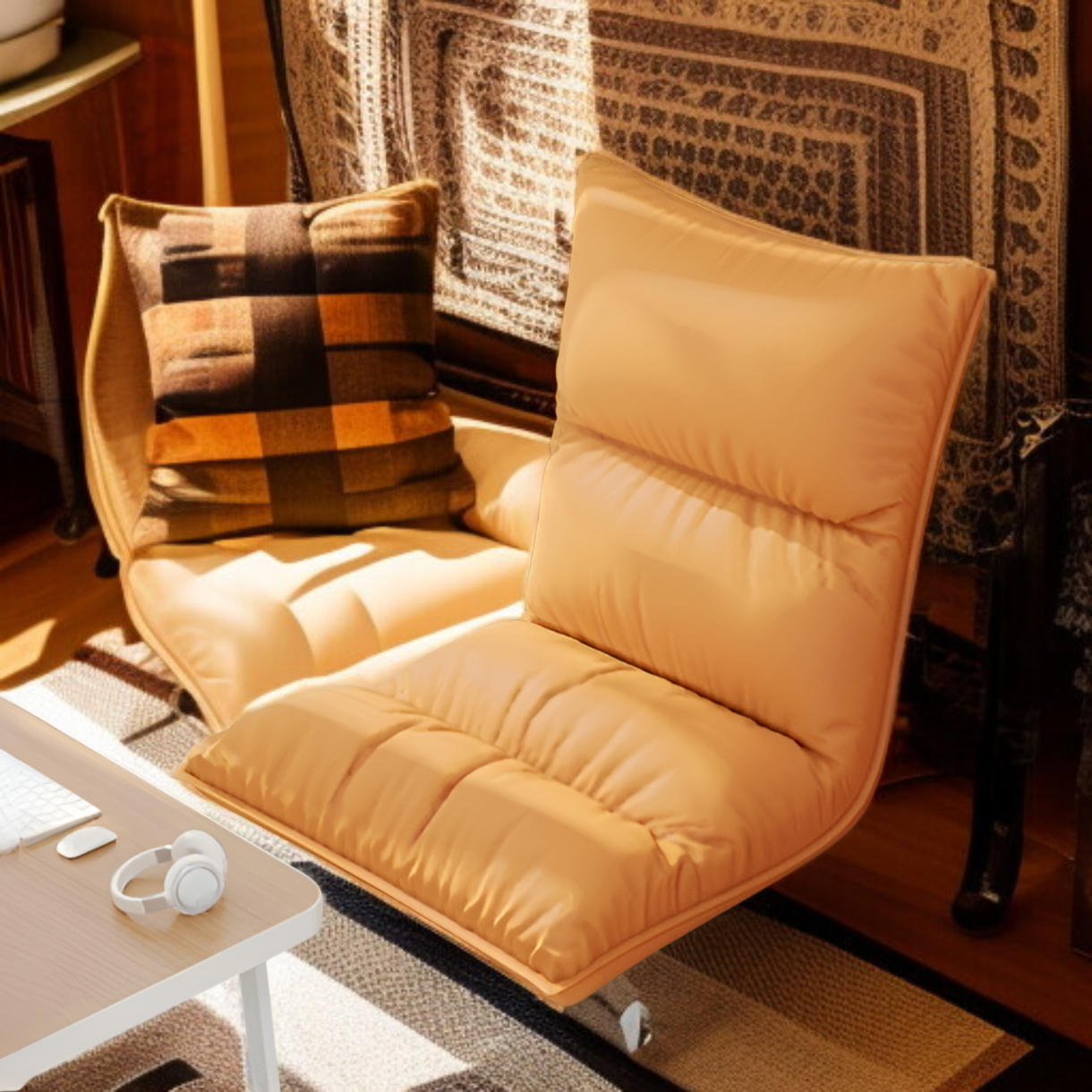 Waterproof and stain-resistant PU leather seat, sofa with six-position angle adjustment, multiple co
