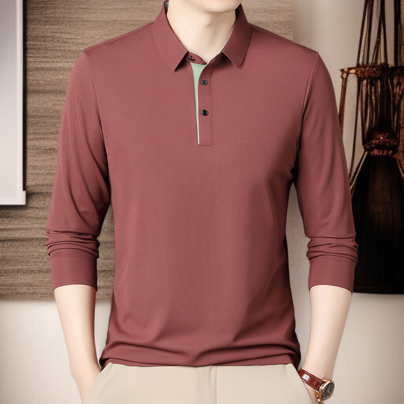 メンズビジネスルーズフィット長袖Tシャツ