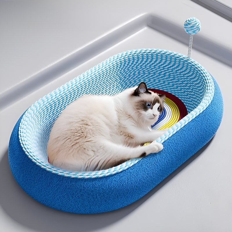 猫用ベッドと爪とぎが一体となった寝床