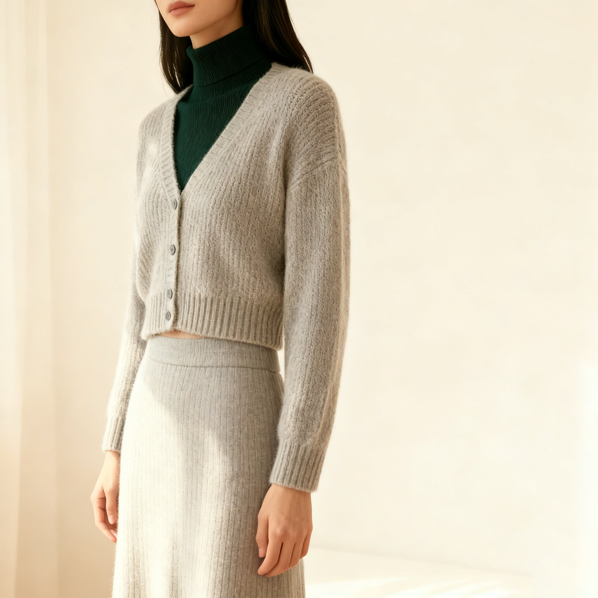 ニットセーターセットアップワンピース全体画像