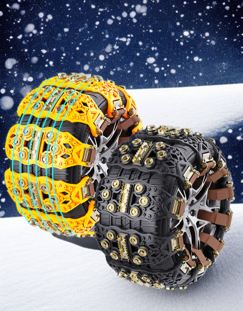 Instalación sencilla de cadenas de nieve engrosadas