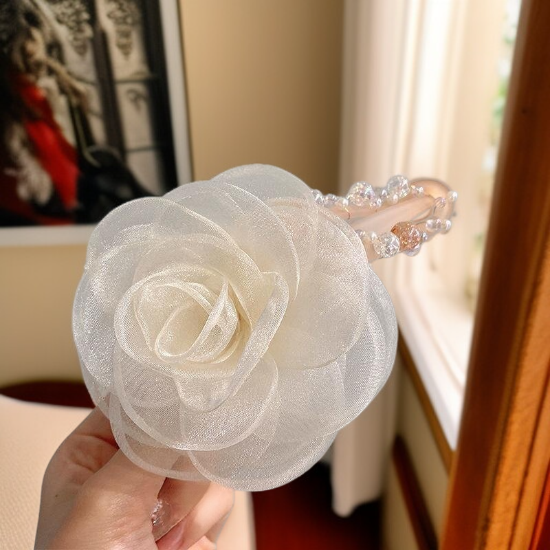 ファッショナブルなヘアアクセサリー、女性用繊細なフラワーヘアクリップ、アップスタイルに最適、3個セット