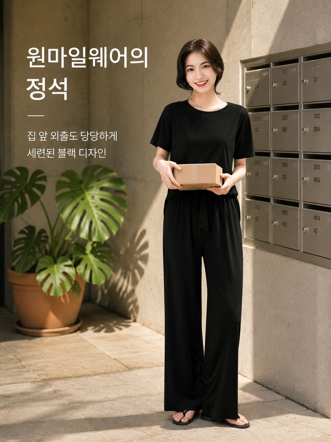 여름 아이스 실크 3종 홈웨어, 루즈핏 얇은 여성 파자마, 외출 가능