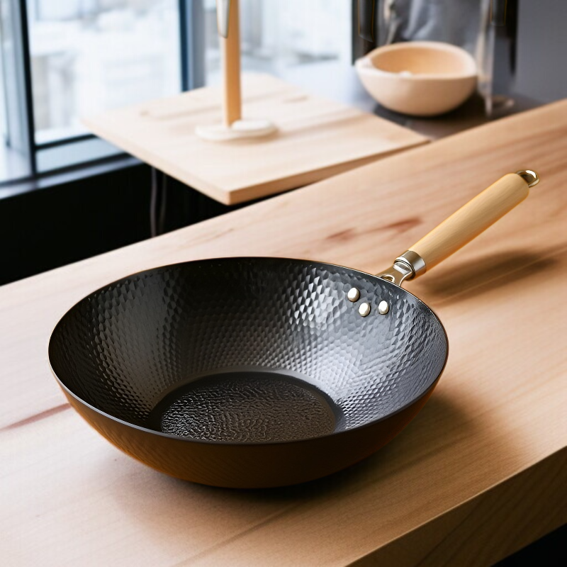 Humanized Handle Healthy Nonstick Wok for All Stovetops