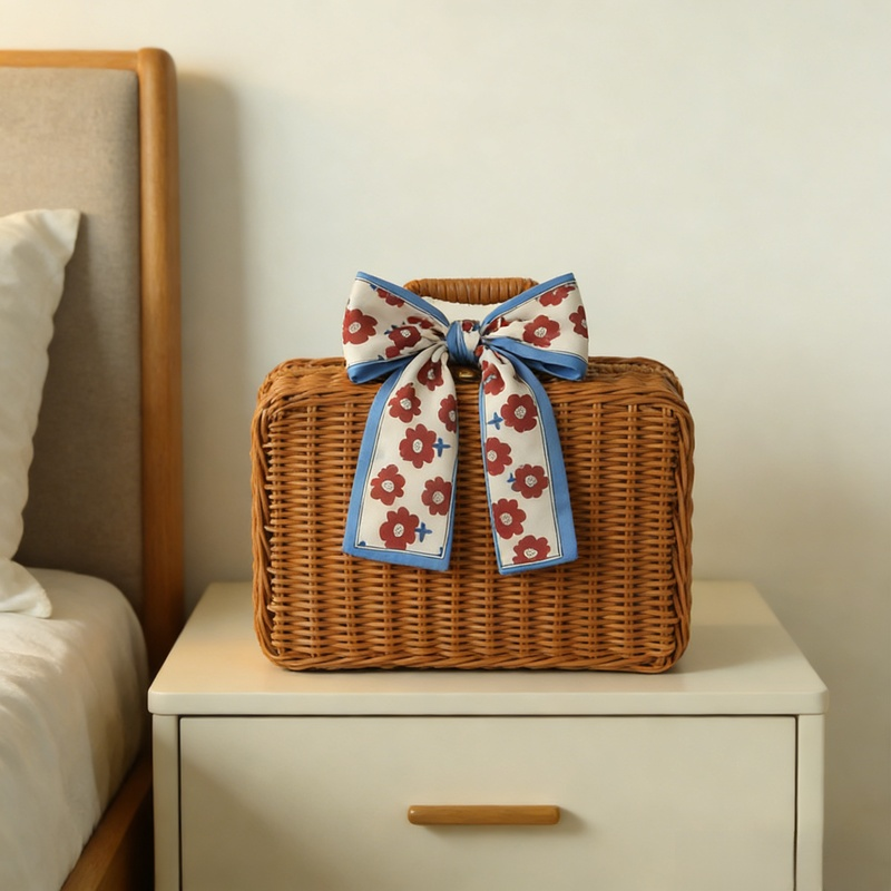 手工藤編收納手提禮盒新年節日紀念禮品籃
