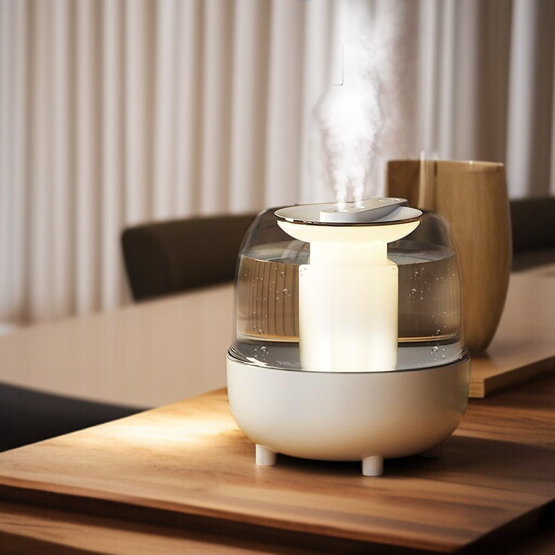 Office and bedroom night light humidifier with dual spray functionality