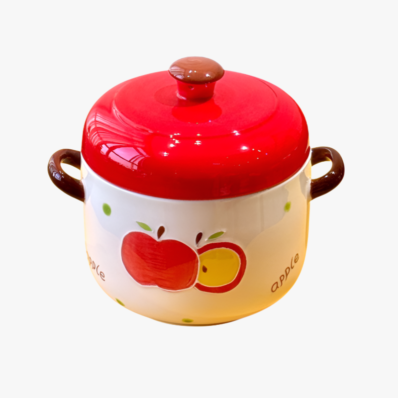 Cocotte en céramique à double couvercle pour ragoût