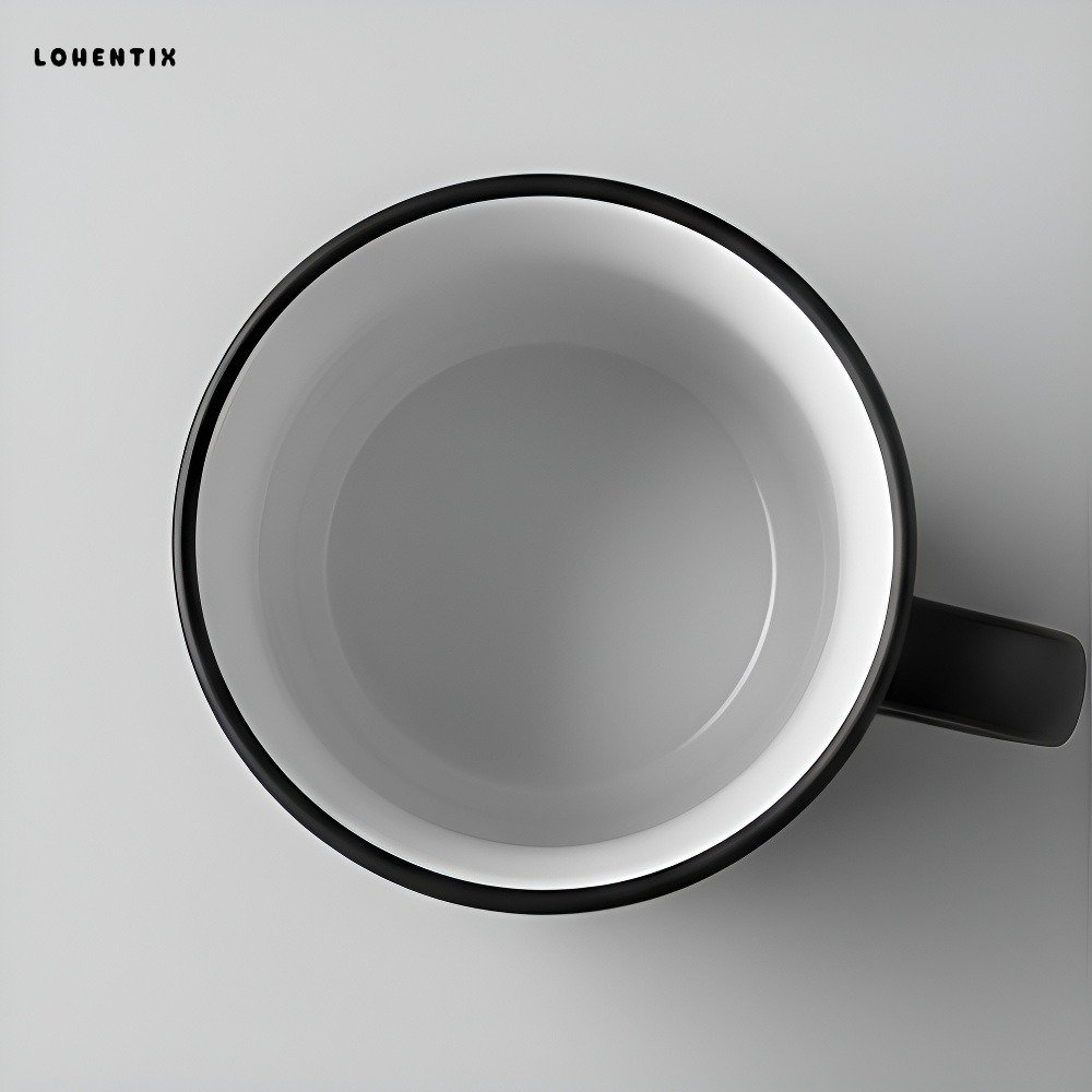 Sada pěti keramických hrnků pro kancelářské použití