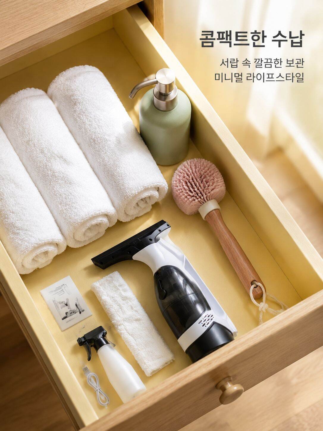 실내외 창문 청소에 적합한 휴대용 닦이