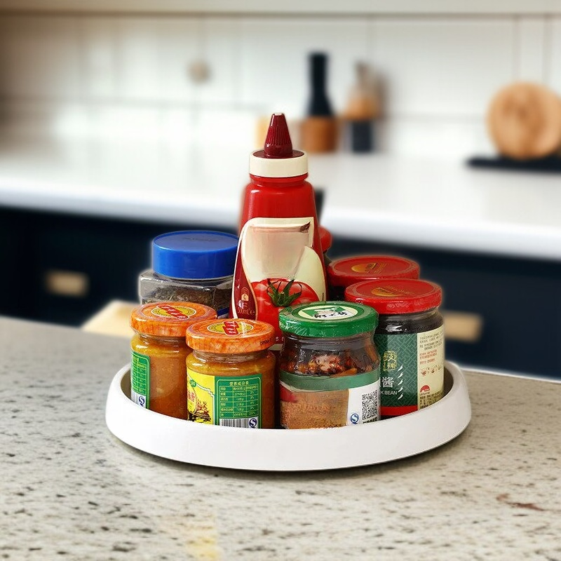 رف توابل مزدوج الطبقة للمطبخ، منظم تخزين عملي للتوابل والمكياج