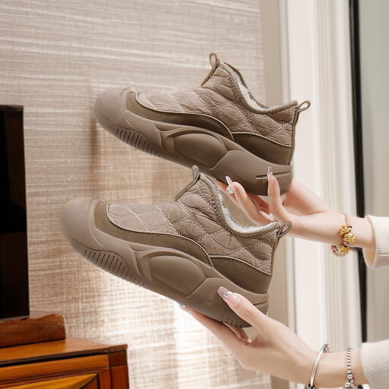 여학생 패션 면화 기모 통굽 보온 부츠 캐주얼 면화