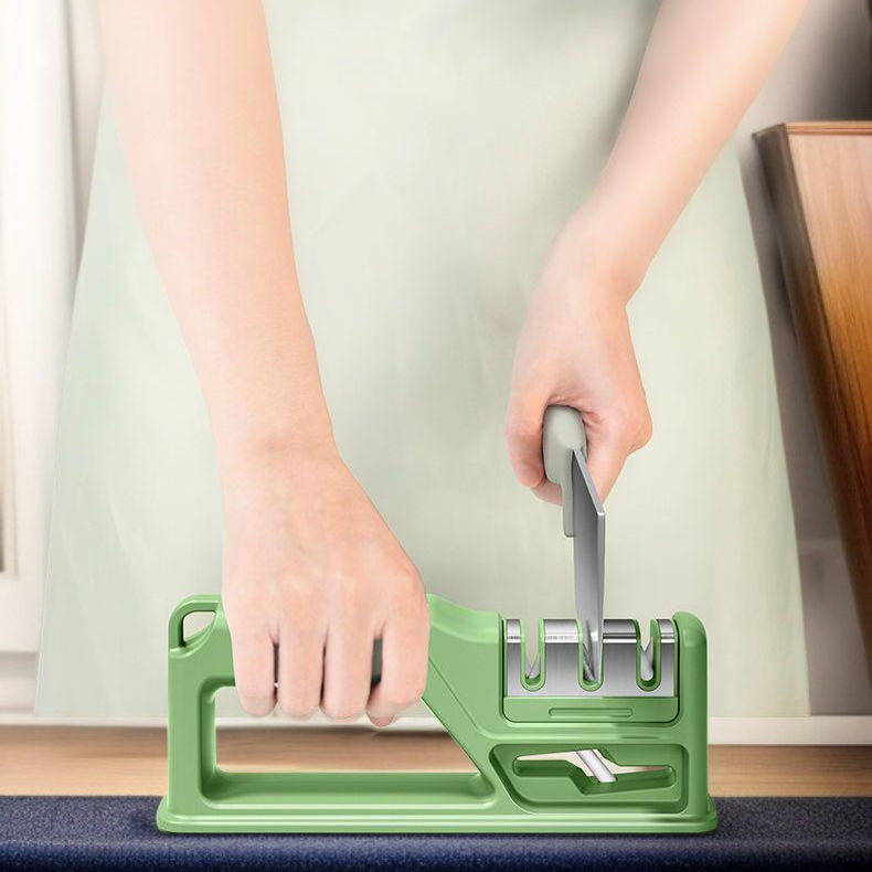 Praktischer und langlebiger Haushalts-Edelstahl-Messerschärfer – Küchengerät mit Schleifstein