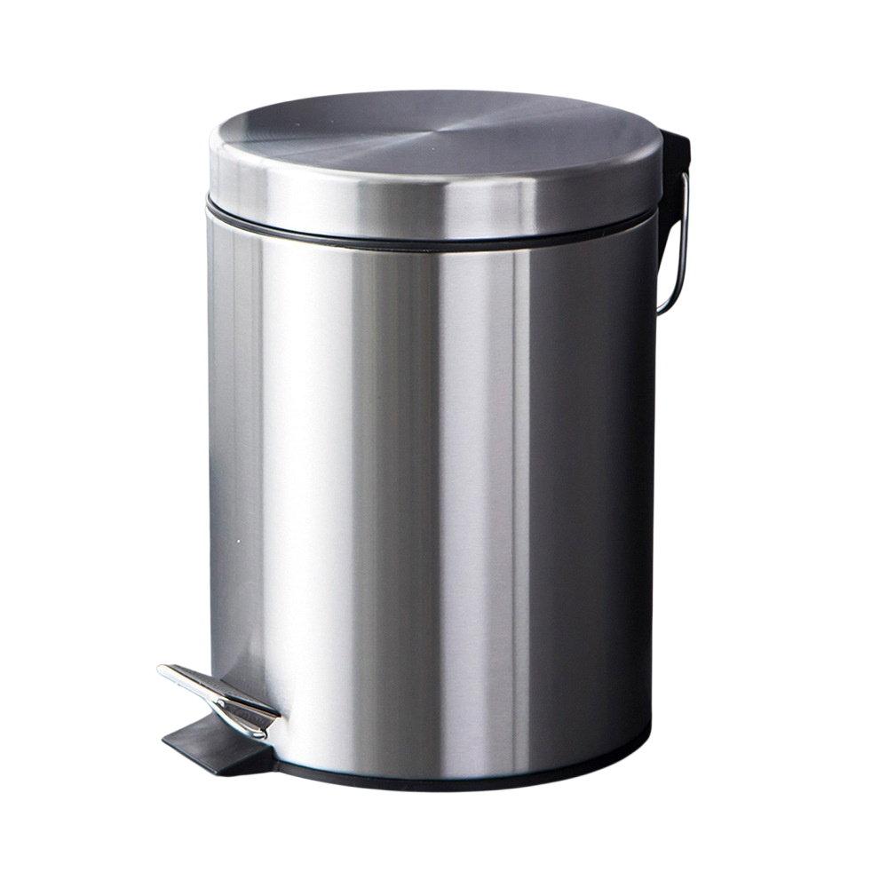 Slow-Close Lid Pedal Trash Can for Kitchen and Bathroom